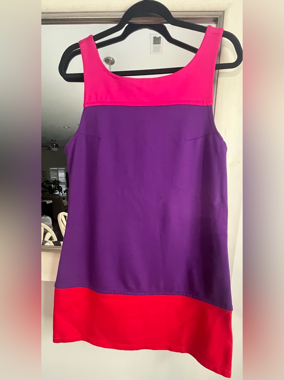 alice + olivia Retro Pink, Purple and Retro Color block Shift Dress
